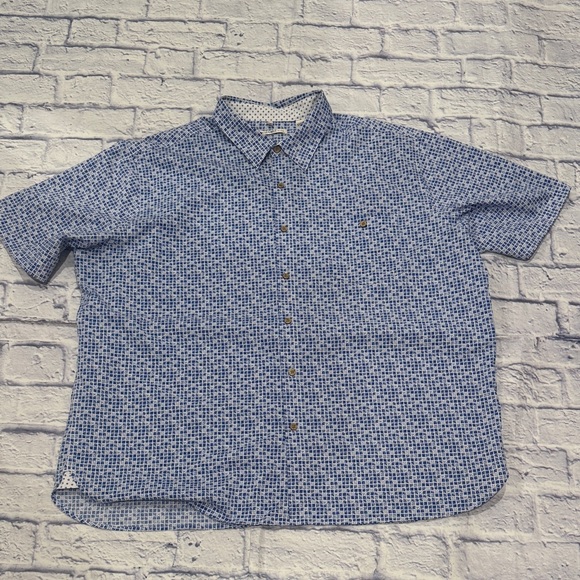 Moda Campia Moda Mens Blue / White Button Up Short Sleeve Shirt Size XXL - Picture 1 of 11